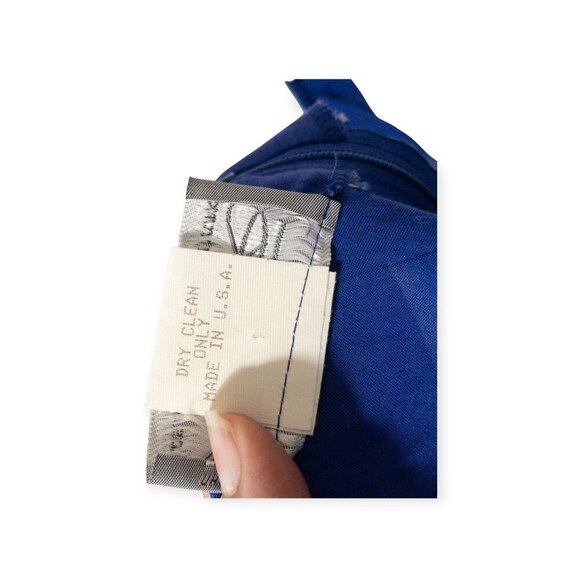 Vintage Rabbit JR Blue Dress With Square Neckline 90's Fashion - Picture 8 of 10